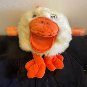 Plush Orange & Cream Duck Hand Puppet